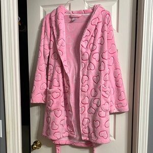 Pink Heart Patterned Robe